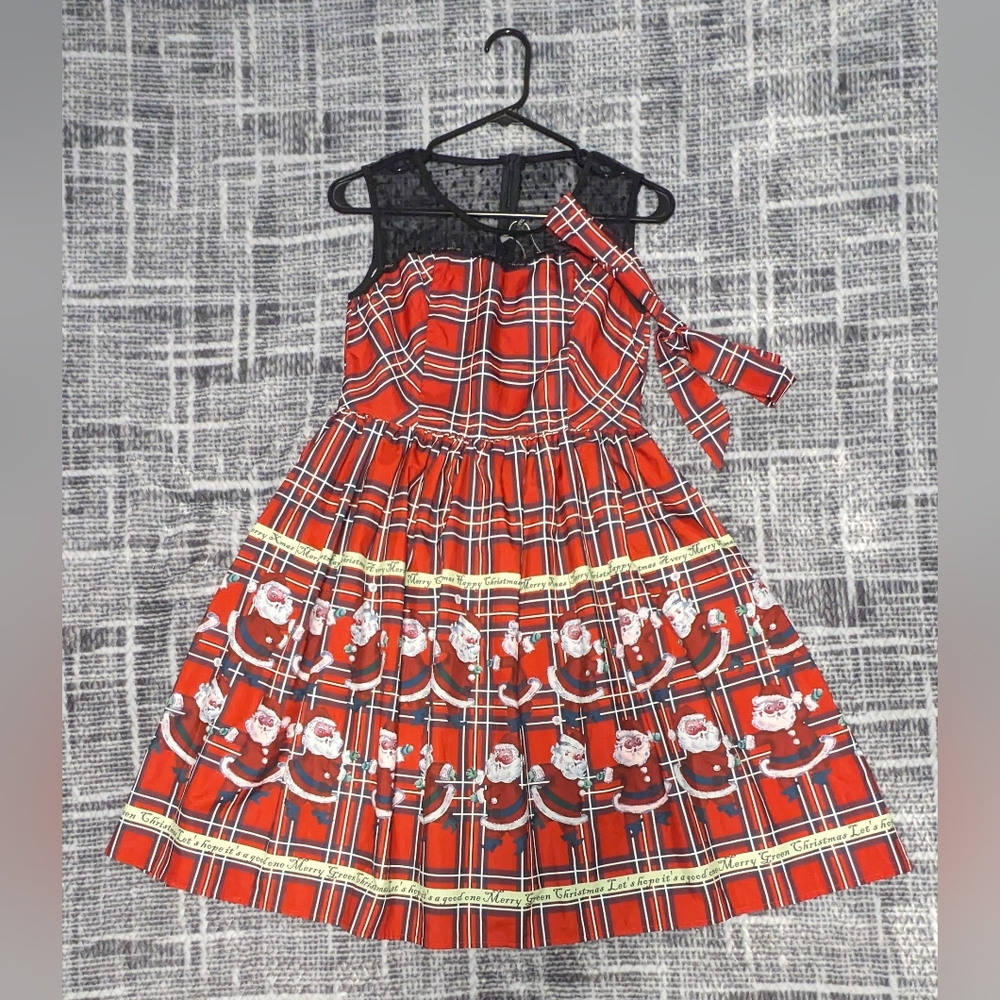 Santa Claus Print Christmas Dress